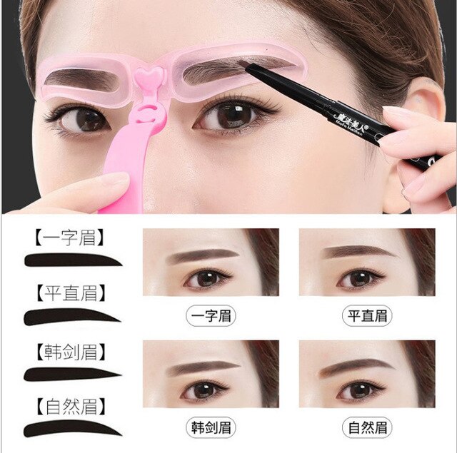 4/8PCS Eyebrow Stencils Reusable Eyebrow Shaping Defining Stencils DIY Eye Brow Drawing Guide Template Card Model Makeup Tool