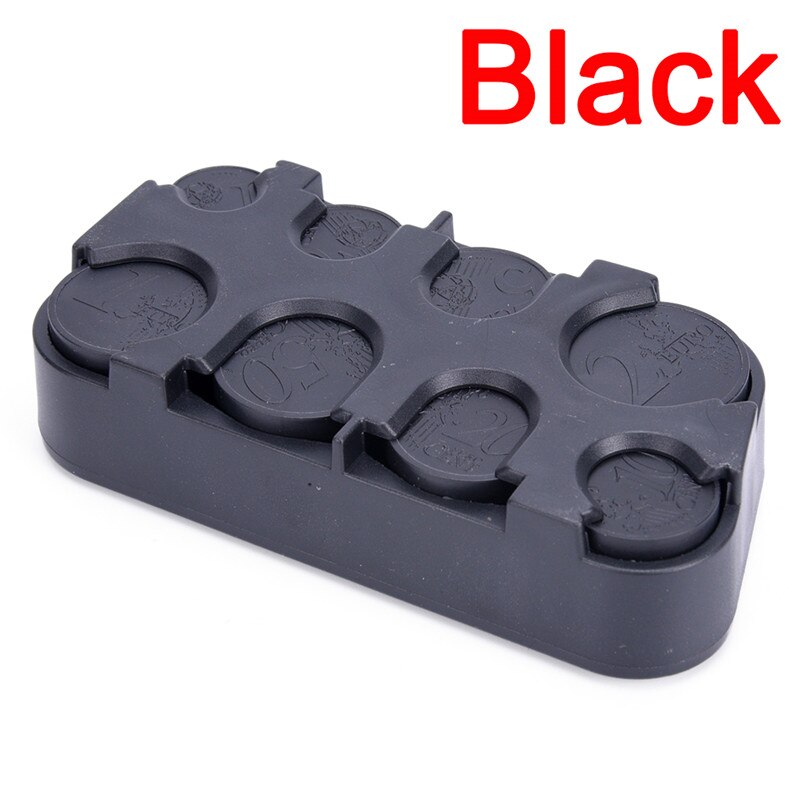 Plastic muntenverzameling portemonnee portemonnee organizer houder mini euromunten dispenser voor bus taxi auto muntwisselaar houder: Zwart