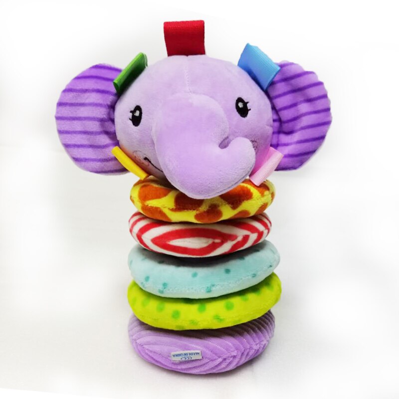 Lelebe foldecirkel plyseklud baby puslespil legetøjsbøjle farverig sød og sød snare søjle legetøj: Elefant