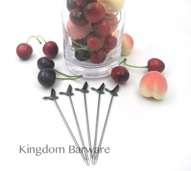 6 stks Cocktail Pick Rvs Fruit Sticks Bar Gereedschap Drink Roeren Sticks Martini Picks Party Wedding Bar Accessoire