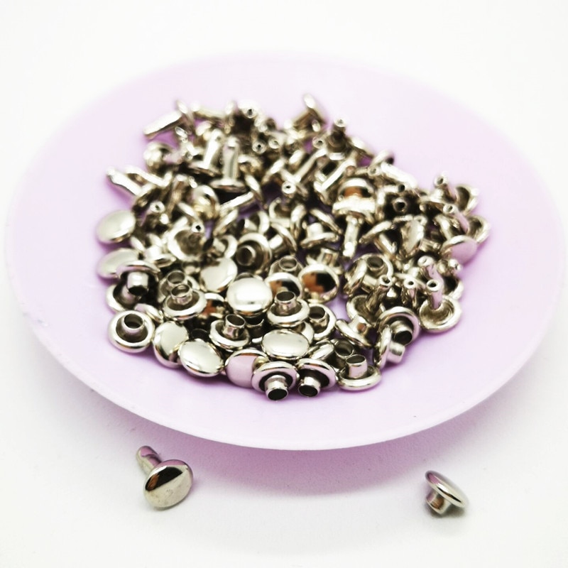 Mini remaches de doble cara para ropa, accesorios de costura, de cuero, bricolaje, Punk, 5mm, 60 set/lote