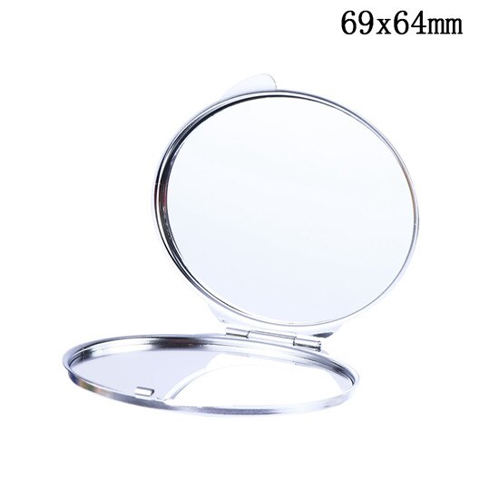 Double-Sided Oval Shaped Makeup Mirrors Stainless Steel Cosmetic Mirrors Foldable Mini Makeup Mirrors: pattern 1