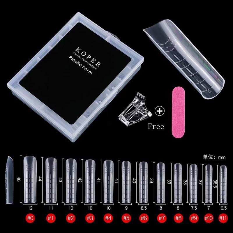 Formas de uñas de plástico, molde para uñas, Gel de construcción rápida para extensión de uñas, Ballerina, formas duales con Clips: 120Pcs set N
