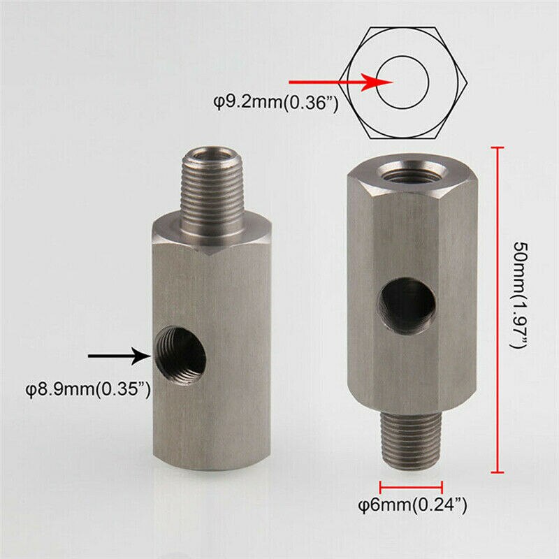 Oil Pressure Sensor Tee 1/8In NPT To Adapter Fitting Turbo Supply Feed Line Turbo Oil Feed Adapter Fitting