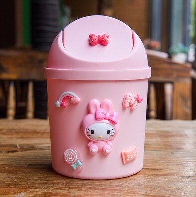 Bureau dessin animé poubelle mignon fille coeur chambre maison petit avec couvercle mini voiture bac de rangement: 4