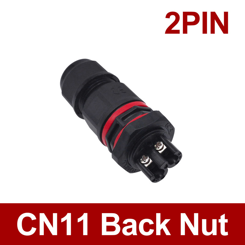 Waterproof connector IP68 I Shape 2 3 4 5pin 250V 30A Cable Wire Gland Sleeve connector quick connect Panel installation: army green