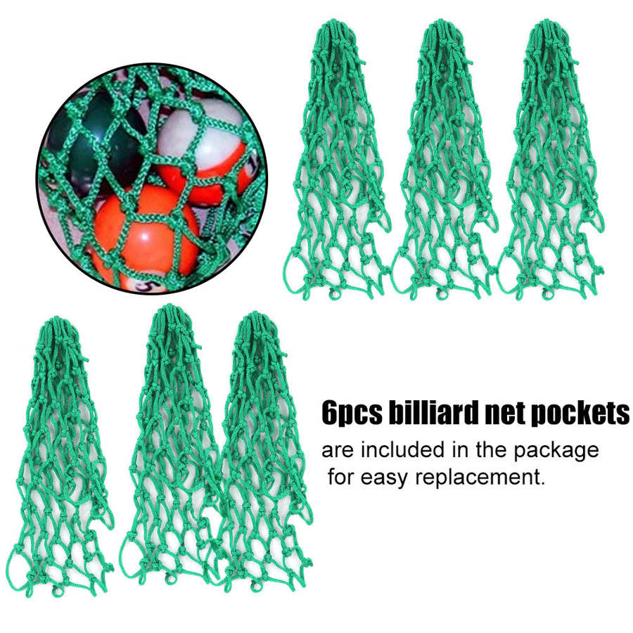 Pack of Billiard Pocket in Green Nylon nooker Table Net Replacement Table Parts