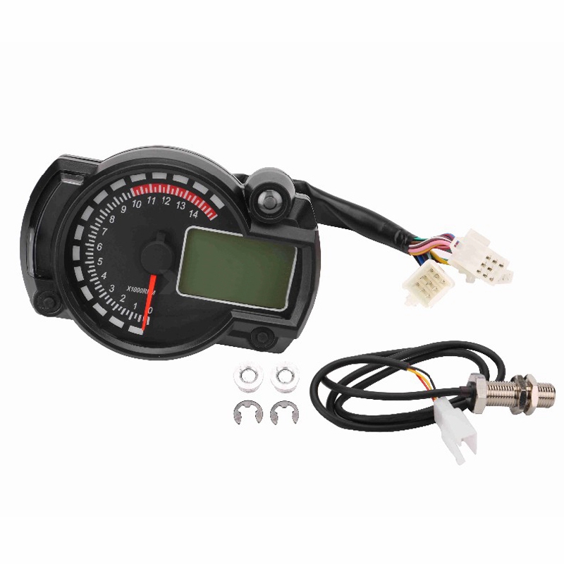 7-Color LED Motorcycle RX2N ATV LCD Digital Speedometer Tachometer Meter 15000rpm