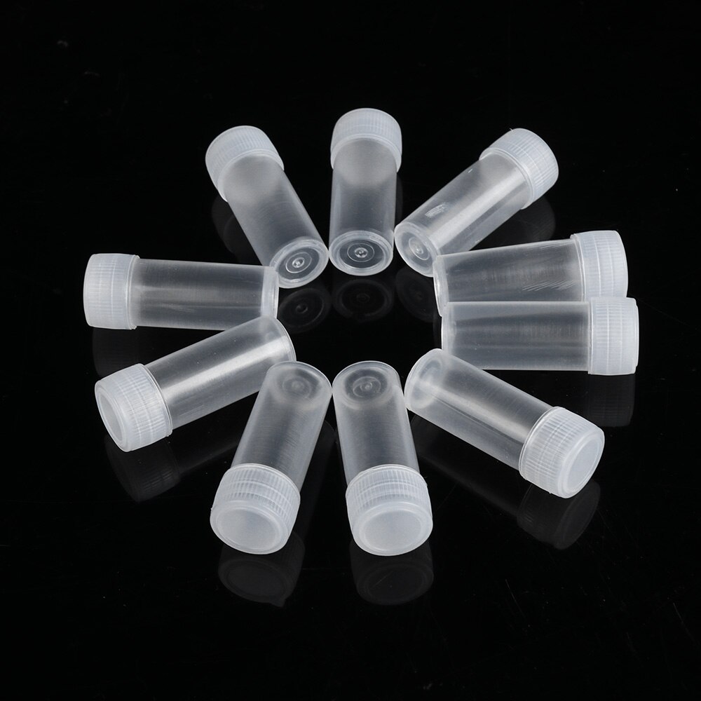 10/20PCS 5ml Plastic Sample Mini Small Vial Bottle Test Tube Lab Storage Containers translucent Sample Bottle Container