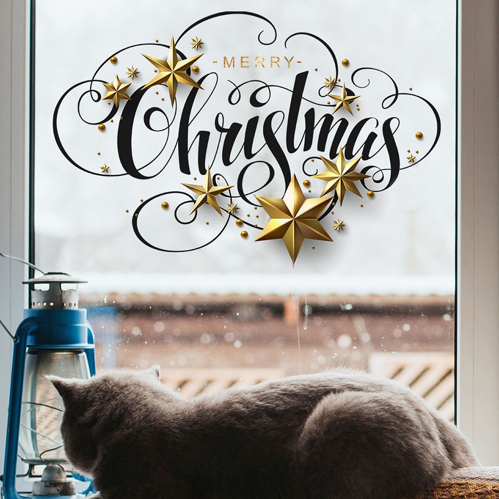 Kerst Raamstickers Muur Kerst Raam Muur Decor Vrolijk Kerstfeest Decor Voor Thuis Nieuwjaar Sticker Deur Decoratie
