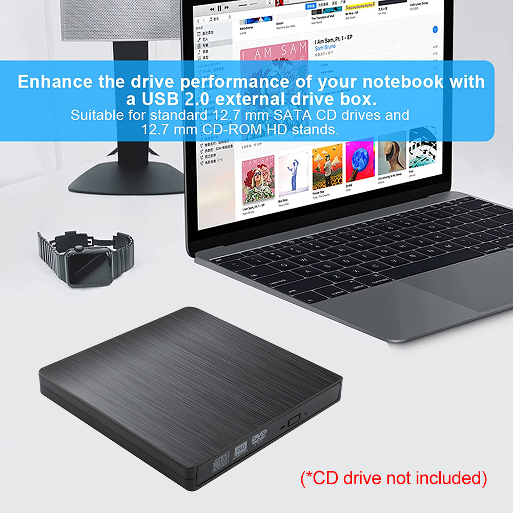 Player Optical Drives Case USB 2.0 External DVD CD-ROM RW P Enclosure 5Gbps for Laptop Desktop Computer Accessories