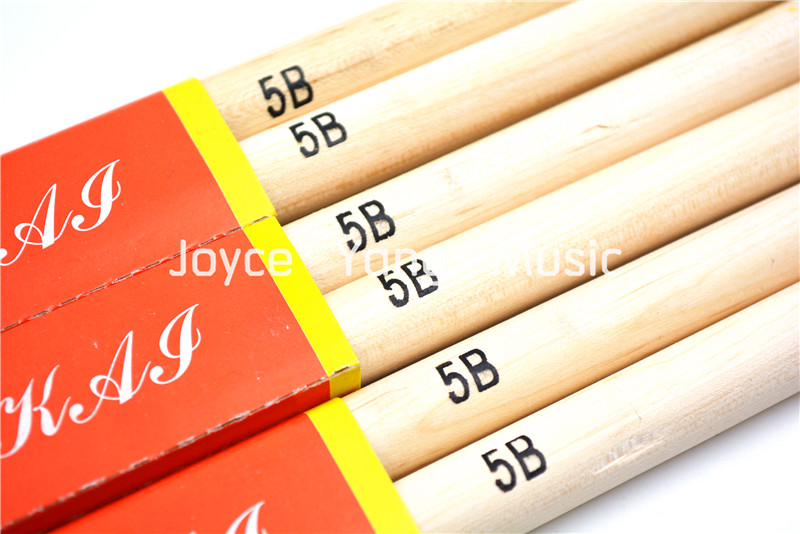 Niko 3 Pairs of Maple Wood Round Tip Drum Sticks 5B Drumsticks