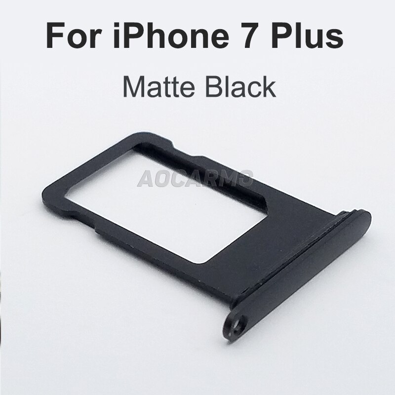 Porta cartão aocarmo, suporte de alumínio nano com junta de borracha para substituição em iphone 7 7 p 7 plus: For i7P Matte Black