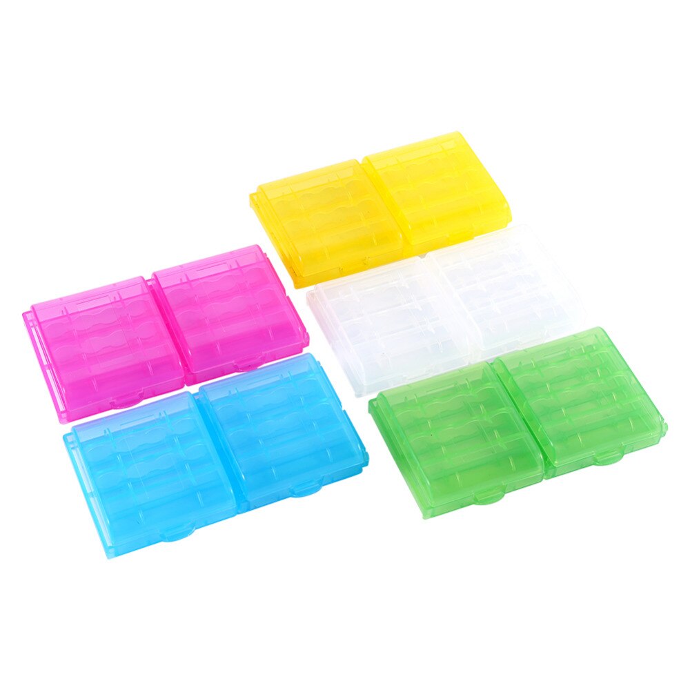 10 stks Voor AA/AAA Batterij Case Opbergdoos Hard Plastic Geval Houder Batterij Houder 5 Kleuren