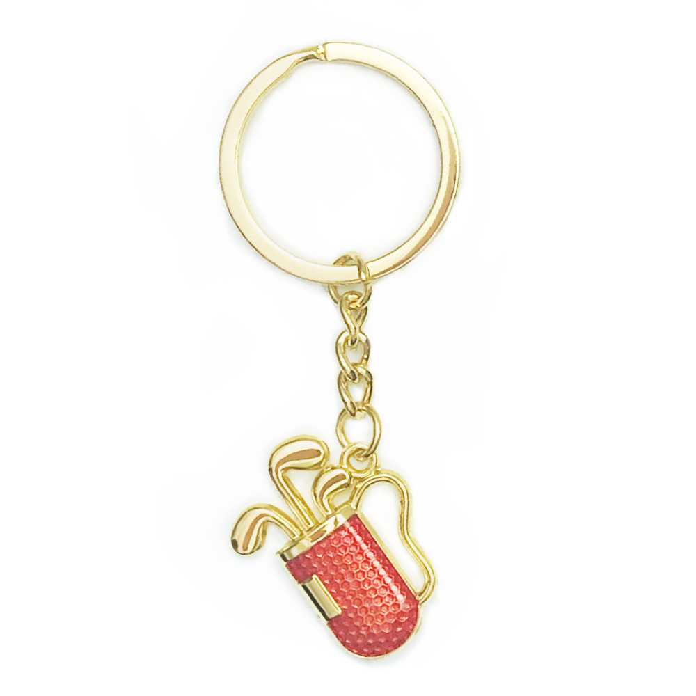 LLavero de aleación de Metal para hombre, bolsa de Golf para llaves de coche, teléfono, artesanal, para Decoración: Red