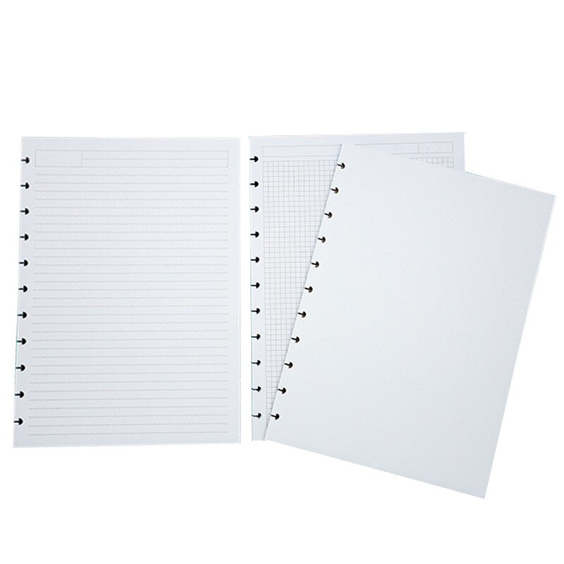 A4 Loose-leaf Refill Mushroom Hole Notepad Dedicated Horizontal Line Blank 3 Formats writing Paper Lace Inside Page DIY Binding