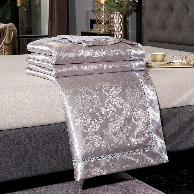 47 bomuldssilke jacquard forårs- og sommerbetrækstæppe luksus silkebløde tæpper fremhæver elegancen af sengen, der dekorerer soveværelset: Farve 8 / 200 x 230cm