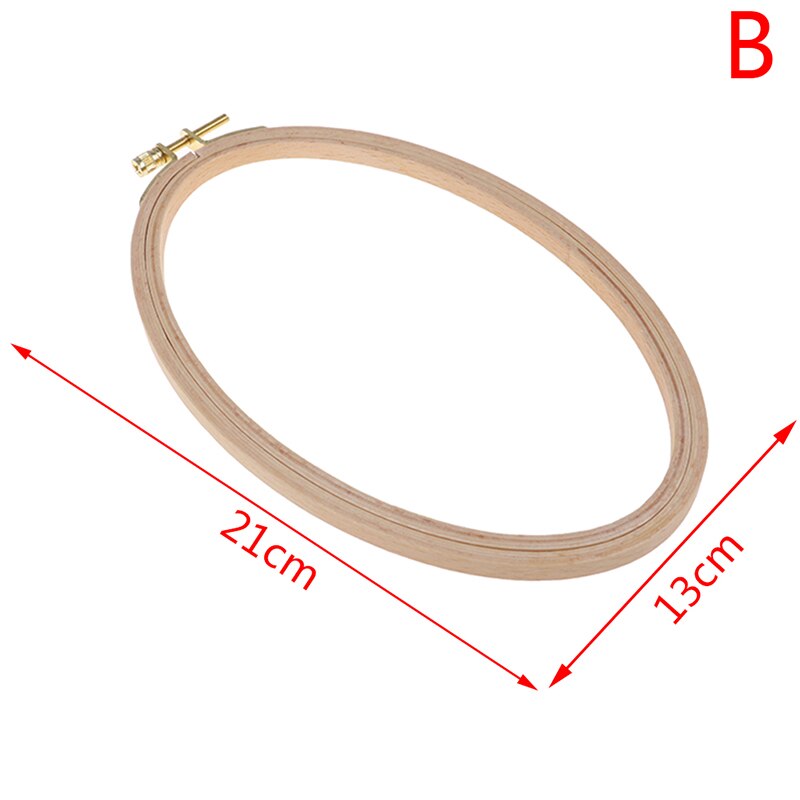 16/21CM Wooden Bamboo Embroidery Frame Oval Embroidery Hoop Ring Cross Stitch Machine DIY Household Sewing Tool: B