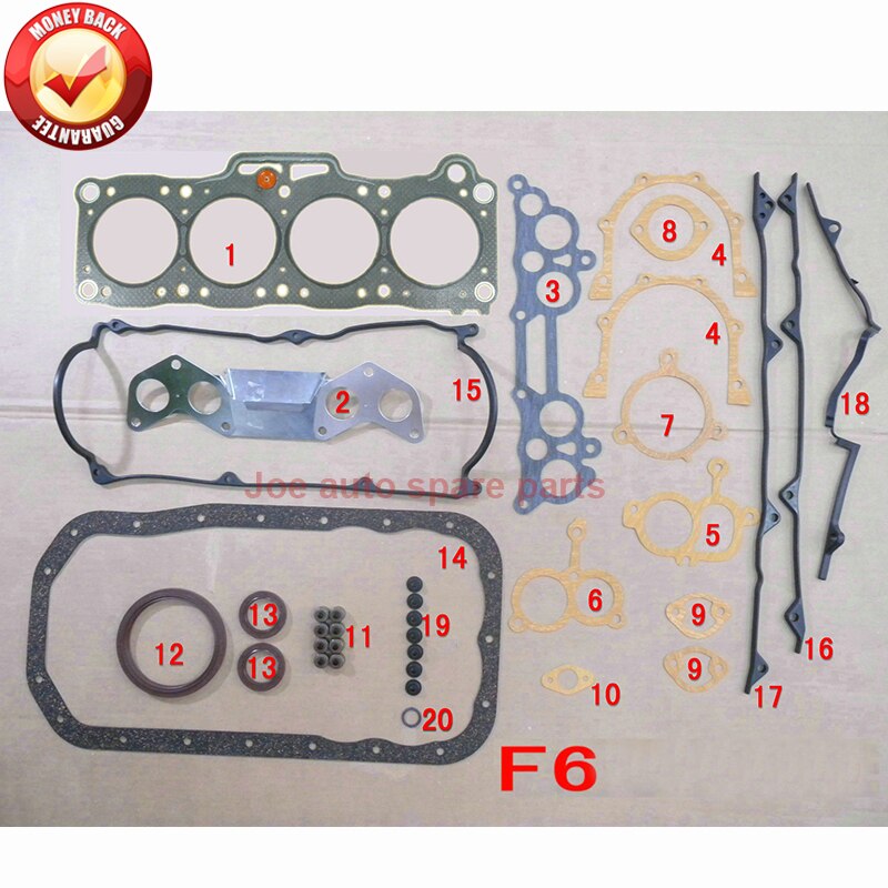 F6 Engine Full gasket kit for MAZDA 626 III Mk II CAPELLA III II 1.6L F601-99-100D F601-99-100 F601-99-100 50075300 F60199100C