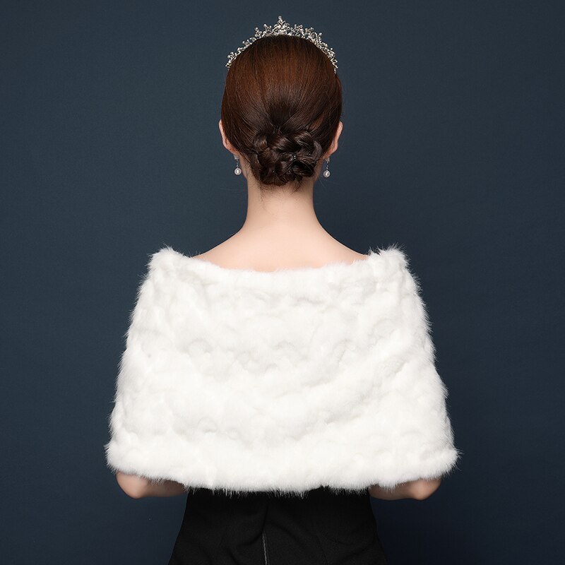 neueste Braut Schal Pelz wickelt Ehe zucken Mantel Braut Winter Hochzeit Party Abend Prom Bolero Jacke Mantel Schal Weibliche