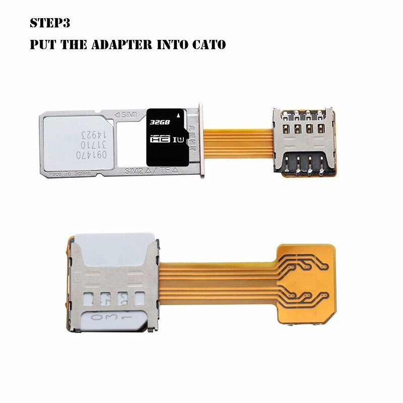 Card Extender Dual SIM Adapter Extension Cable Slot Durable For Mobile Phone Android KQS8