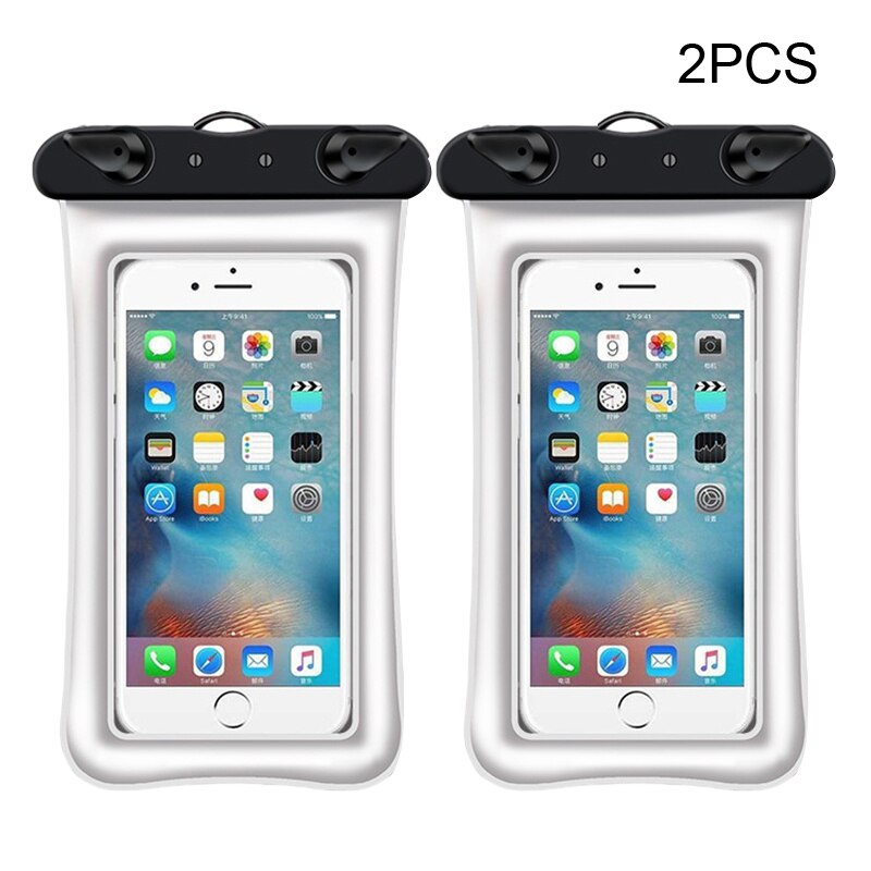Funda Universal impermeable IP68 para teléfono, bolsa a prueba de agua para iPhone 13, 12, 11 Pro Max, X, Xs, 8, Xiaomi, Huawei y Samsung, 2 uds.: Blanco
