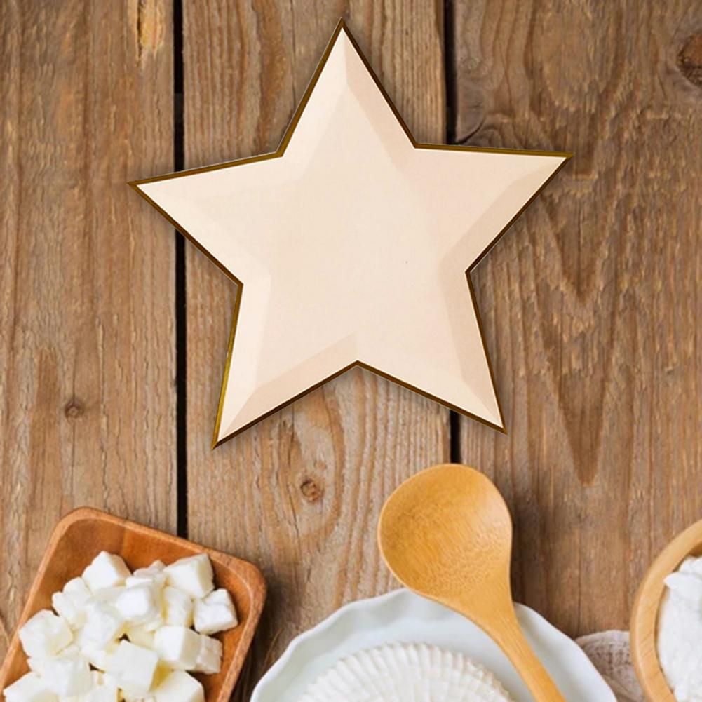 8Pcs/Set Disposable Paper Plate Star Shape Party Plates Bright-color Tableware for Wedding Picnic Birthday platos desechables