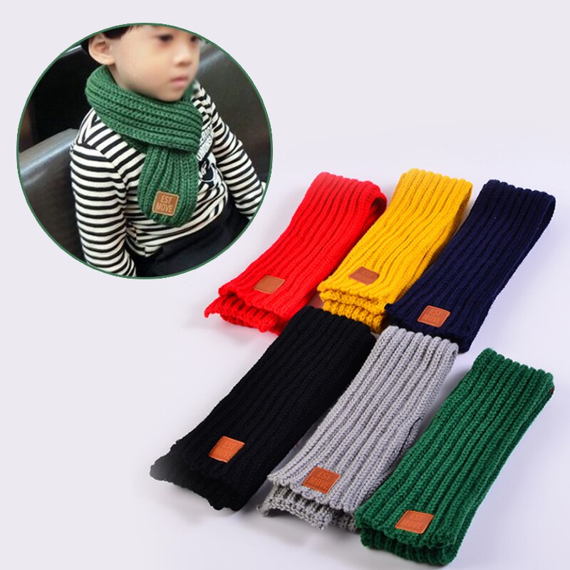 Populaire garçons filles tricoté écharpes belle automne hiver nouveaux enfants offre spéciale mignon bébé solide écharpe 1PC