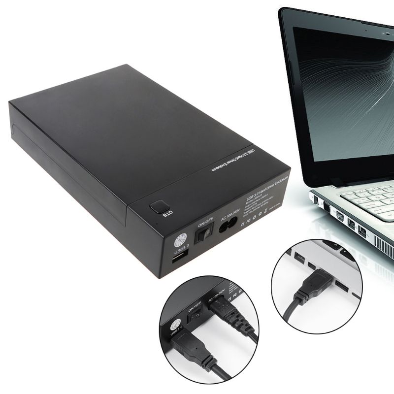 USB3.0 to 2.5" 3.5" SATA Hard Drive Disk External Enclosure SSD HDD Disk Caddy