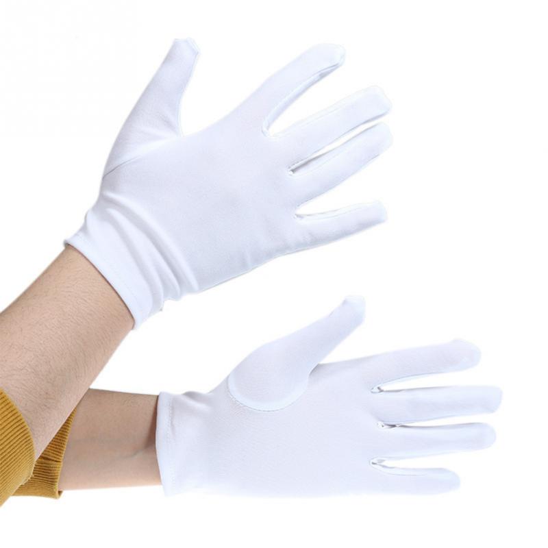 SALES Kid Gloves White Short Satin Feel Boy Hold Flower Girl Performance Dance Elastic Gloves