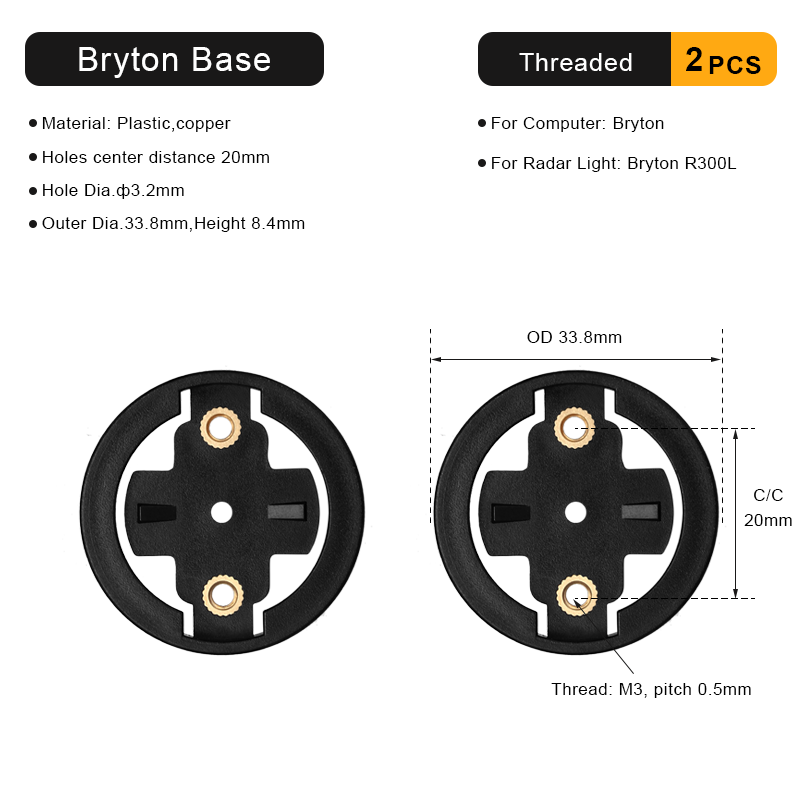 Bike Computer Bracket Mount Base For Garmin Bryton Wahoo Magene Bicycle Computer Mount Adapter Base Plastic Replacement Part: Yellow