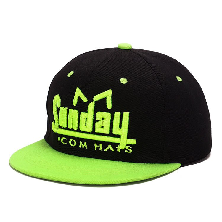 Katoen Zondag Week Brief Borduurwerk Baseball Cap Stiksels Trend Hip-Hop Hoed Heren Hip Hop Caps Dansen Hoeden Voor mannen Vrouwen: green