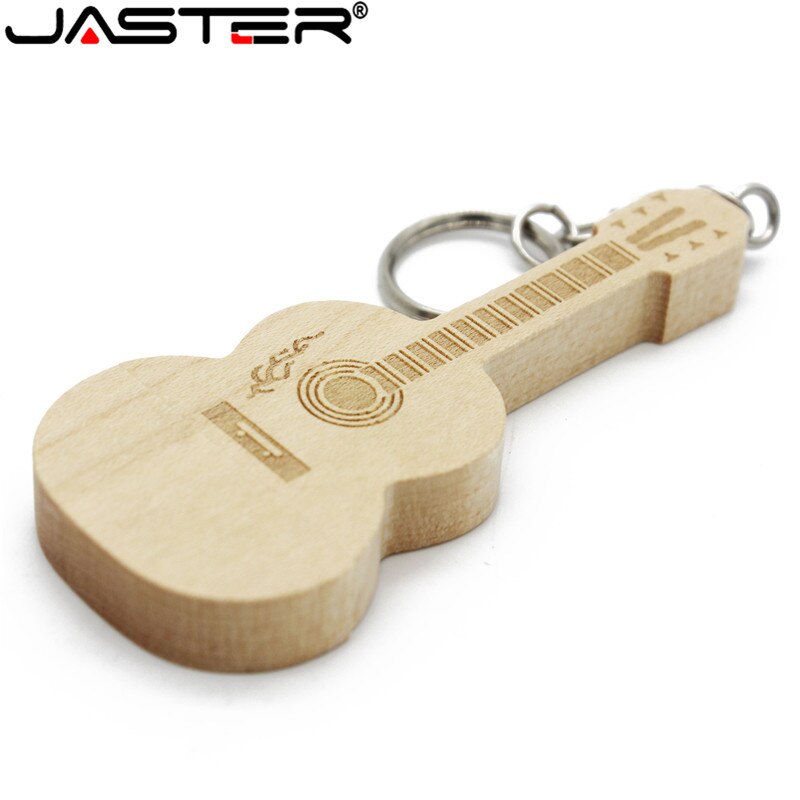 (Over 1 Pcs Gratis Logo) houten Gitaar Usb Flash Drive Pendrives Pen Drive 8Gb 16Gb 32Gb 64Gb Usb Stick Stick sleutelhanger