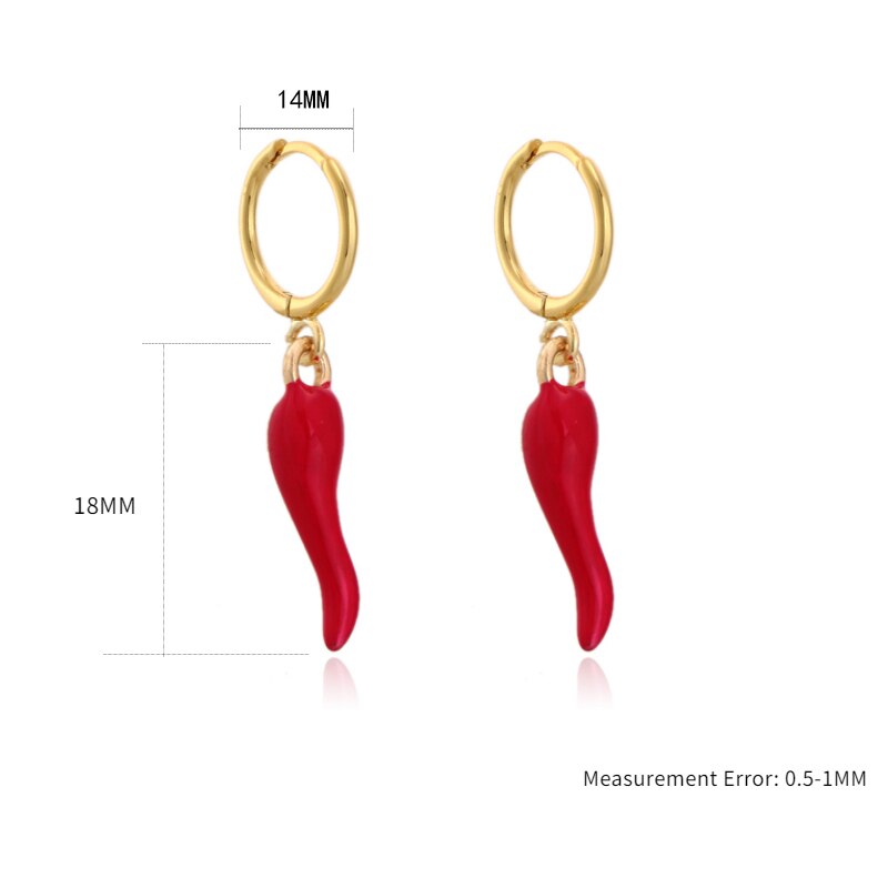Creatività smalto rosso ciondolo peperoncino ciondola gli orecchini di goccia per le donne individualità speciale Chic gioielli accessori Brincos