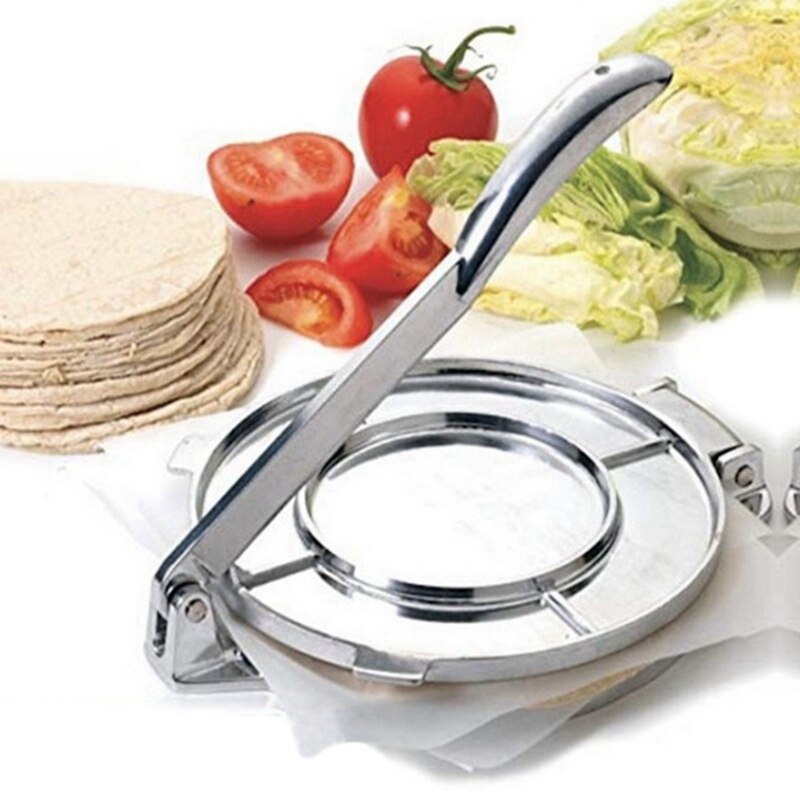 Dough Pastry Press Maker Pan Long Handle Foldable DIY Tortilla Press Maker 8Inch For Kitchen Pancake Pie Cooking