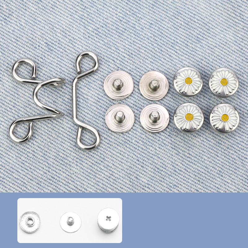 Adjustable Waist Sewing-Free Detachable Jeans Waist Stretch Big Change Small Adjustable Metal Button Waist Buttons: Large / S6
