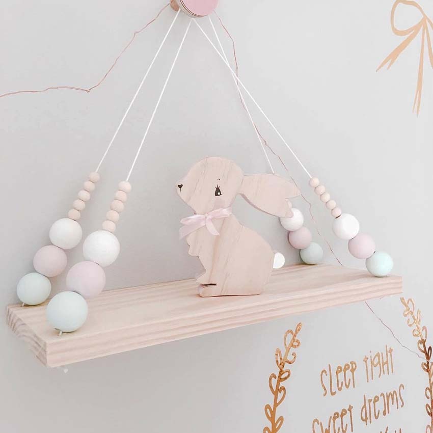 Nordic Kids Decor Kwasten Opslag Plank Rek Muur Opknoping Hout Speelgoed Model Baby Kid Kamer Furnish Artic Woondecoratie
