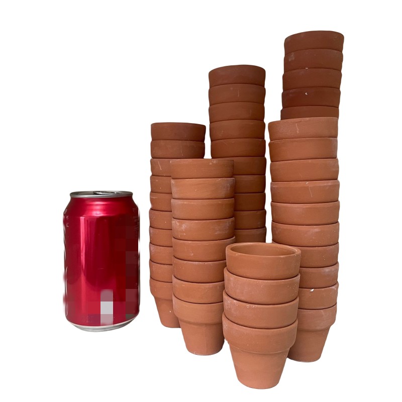 60 uds Mini maceta de terracota de 1,8 ", macetero de cerámica de arcilla, macetas de terracota para vivero de flores de Cactus, con orificio de drenaje, recuerdo de boda