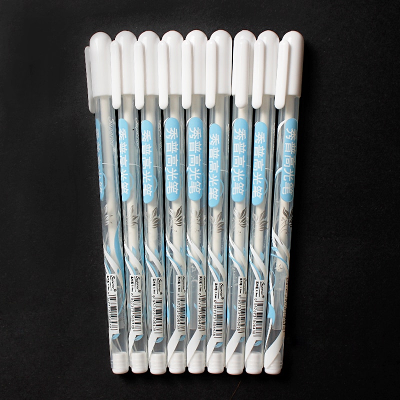 Superior 6 pcs/lot 0.8mm White Pen Sketch Fine Liner Pen Scribble Pen Paint Art Markers School Writing Supplies
