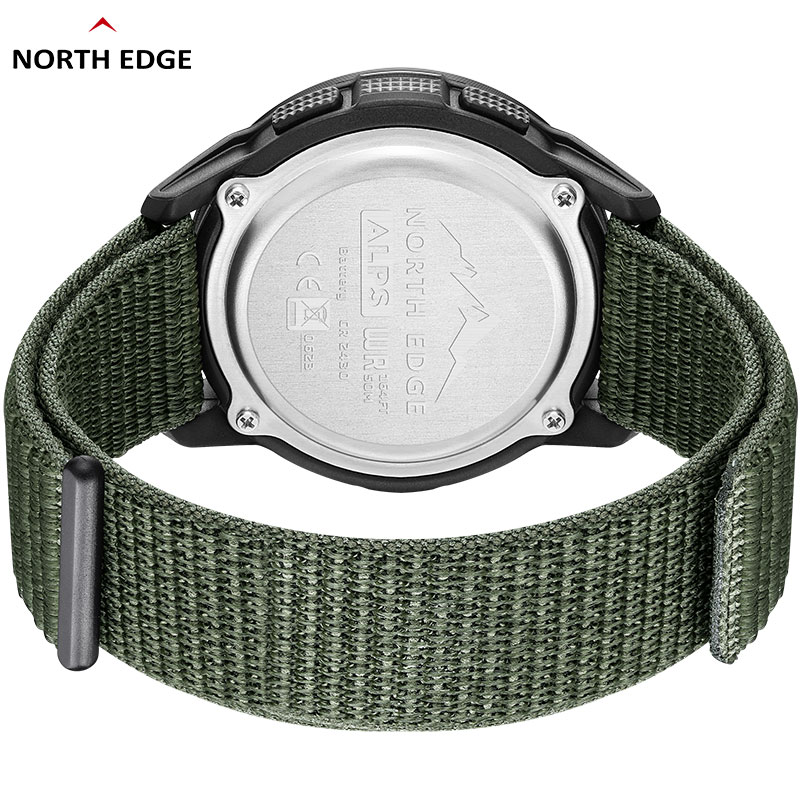 North edge alpes relógio digital masculino de fibra de carbono choque militray esportes super leve bússola ao ar livre à prova d'água 50m relógios de pulso