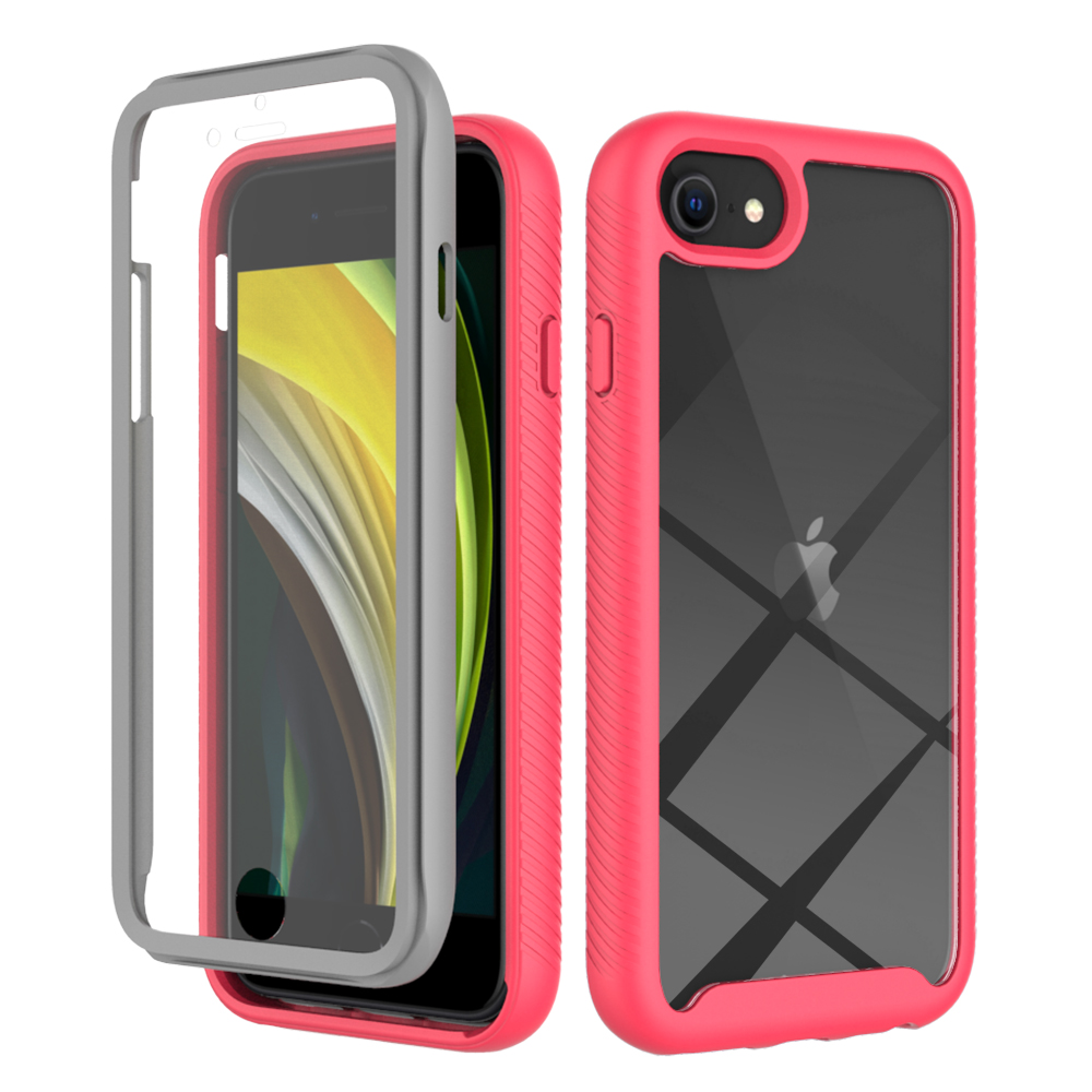 Fit Iphone 6 6S Schokbestendig Clear Case Ingebouwde Screenprotector Full Body Robuuste Verdediger Cover Voor Iphone 7/8 Se2 Se3 Hoesjes: Bruin