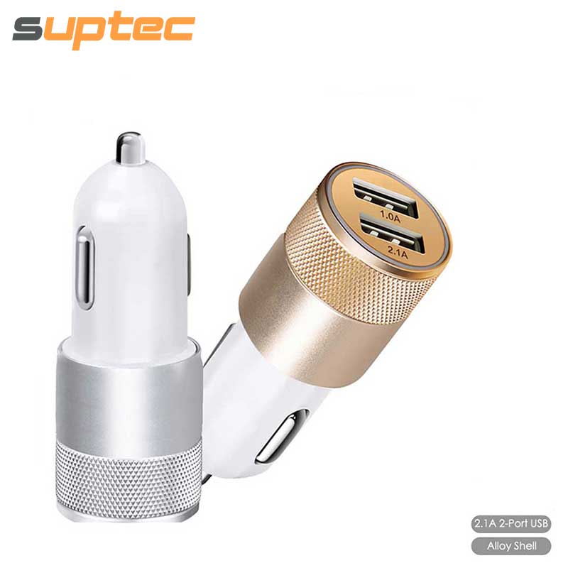 SUPTEC Car Phone Charger 2 Port Mini Dual USB Car Charger Adapter Quick Charging 5V 2A for iPhone Samsung Xiaomi LG Car-Charger