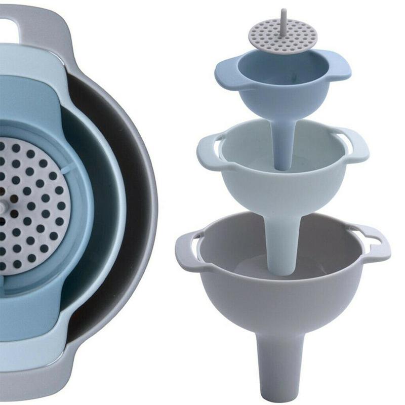 Filter Multi-Function Funnel Set Filter Oil Can Household Oil Hopper Sub-Packaging Plastic Funnel Kitchen Tools