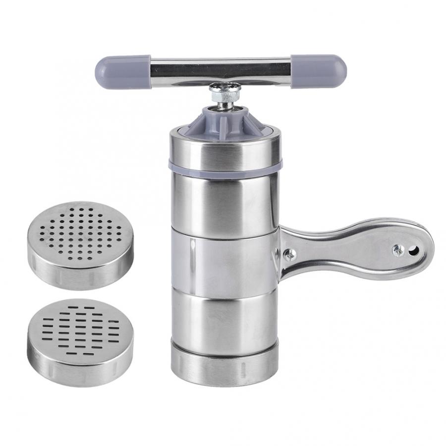 Stainless Steel Household Manual Noodles Maker DIY Noodle Pressing Making Machine with 2 Molds DIY Noodle Maker