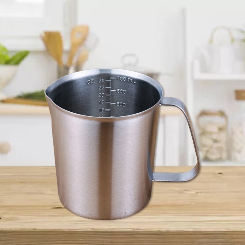 Thickened 304 Stainless Steel Measuring Cup with Scale 500ml-2000ml Large Capacity Kitchen Milk Frother Cups GXMA