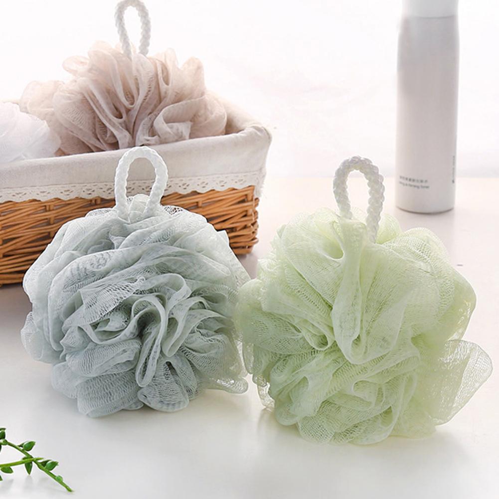 4 stk myk elastisk hengende dusjkule netting badeblomst håndkle boble kroppsvask skrubb puff svamp mesh nett kroppsrengjøringsverktøy