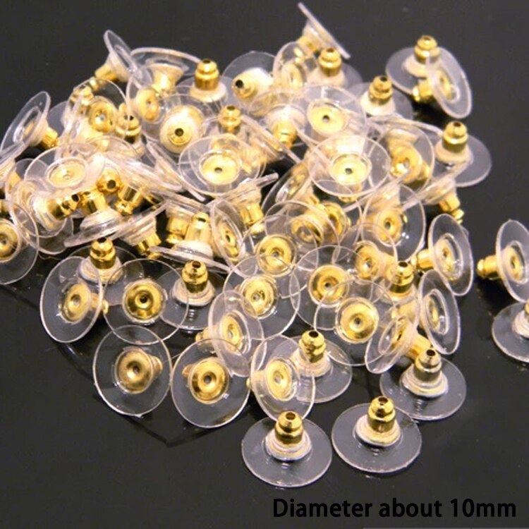 50 Stks/zak Rubber + Metalen Oorbel Rug Stopper Earnuts Stud Oorbel Terug Voor Sieraden Diy Sieraden Maken Accessoires