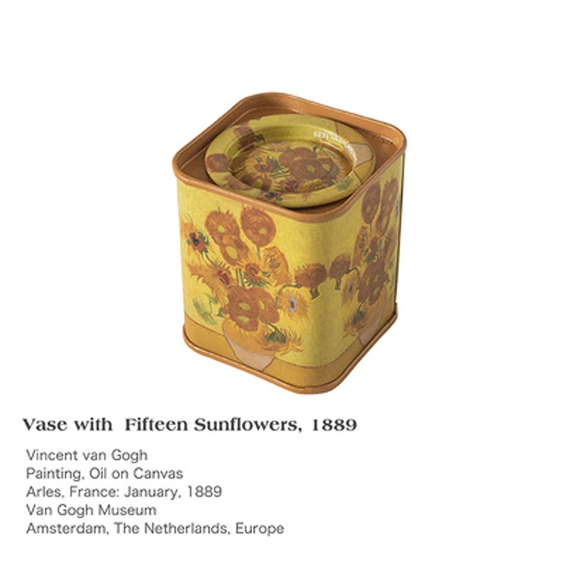 Retro Square Tin Can Empty Cube Tin Box Storage Container kit for Tea Coffee Herb Candy Chocolate Sugar Spices and Crafts: 4