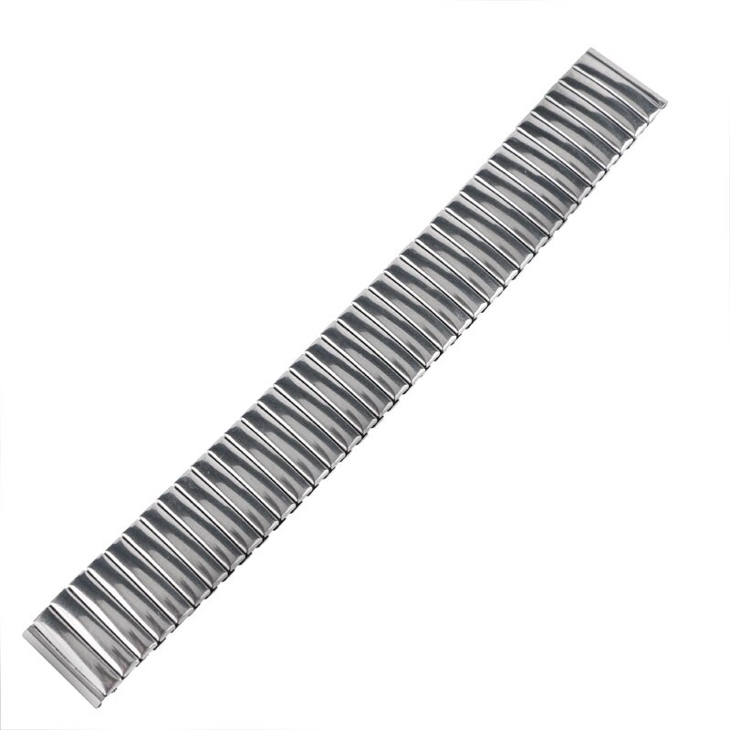 Yisuya 18mm urbånd metal udskiftning sølv armbånd fleksibelt rustfrit stål urrem udvidelse herre kvinders stilfulde