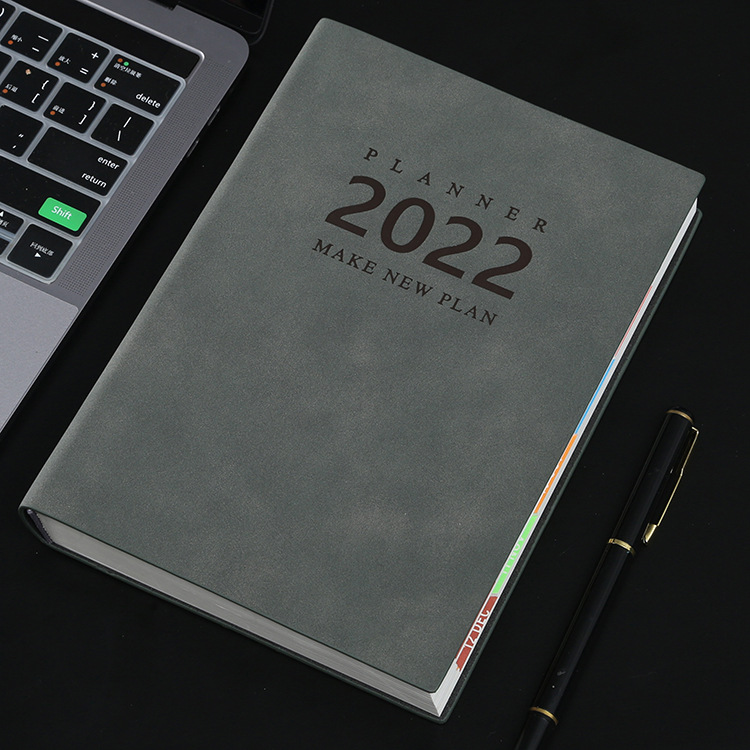A5 2022 Diary Weekly Notebook Planner English Version Agenda Bullet Notebook Goals Habit Schedules Stationery School Supplies: 5